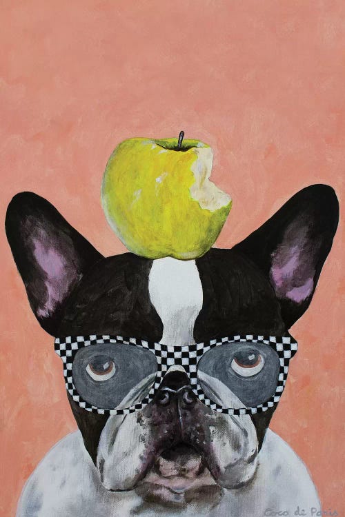 French Bulldog With Apple