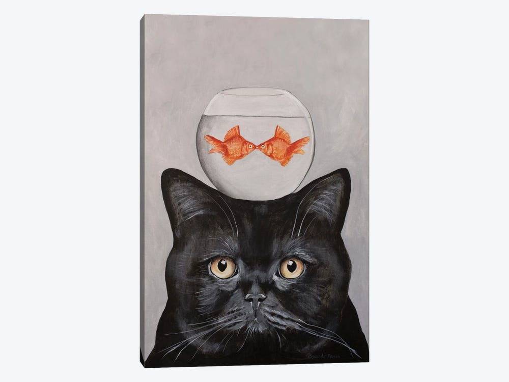 Cat With Fishbowl by Coco de Paris 1-piece Canvas Wall Art