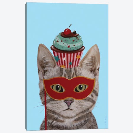 Cat With Cupcake Canvas Print #COC335} by Coco de Paris Canvas Art Print