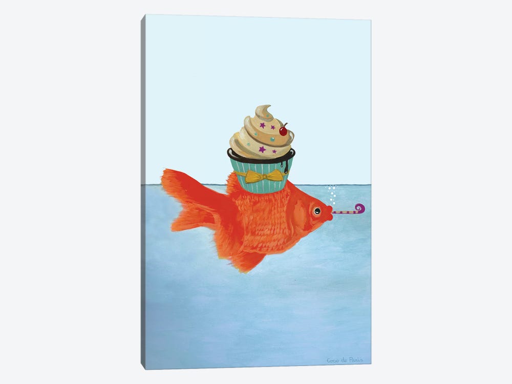 Goldfish With Cupcake by Coco de Paris 1-piece Canvas Art Print