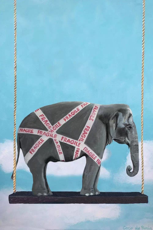 Fragile Elephant by Coco de Paris wall art