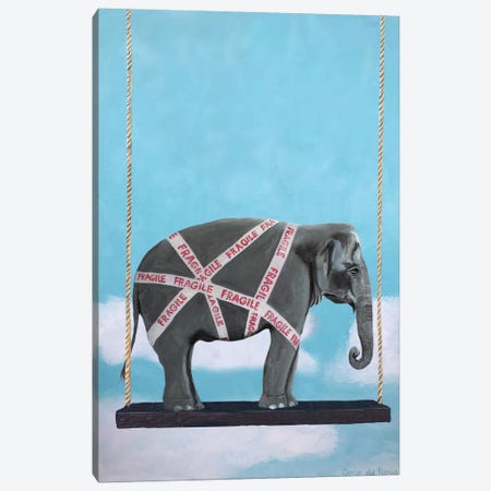 Fragile Elephant Canvas Print #COC339} by Coco de Paris Canvas Wall Art