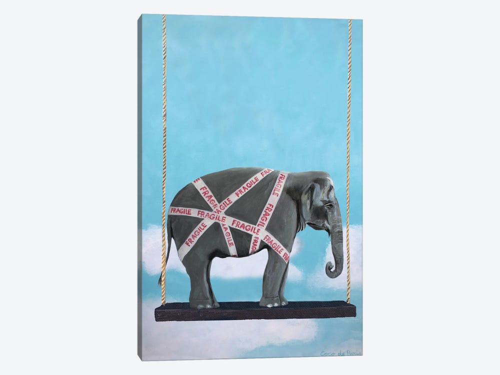 Fragile Elephant by Coco de Paris 1-piece Canvas Print