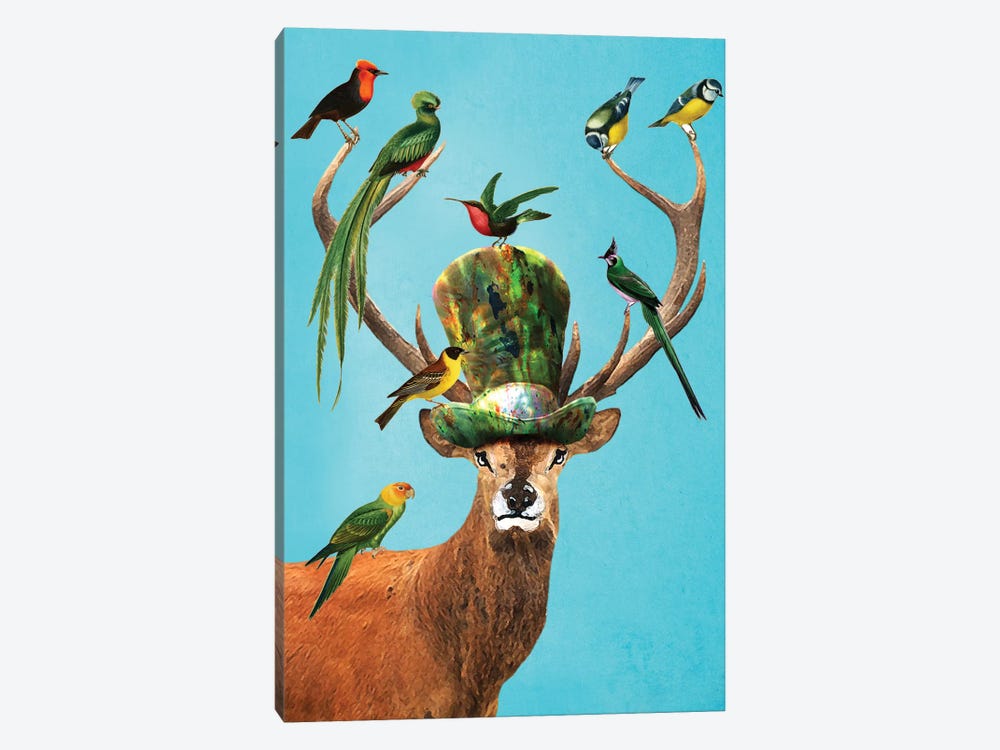 Deer With Birds by Coco de Paris 1-piece Canvas Art