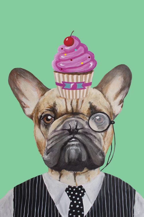 French Bulldog With Cupcake