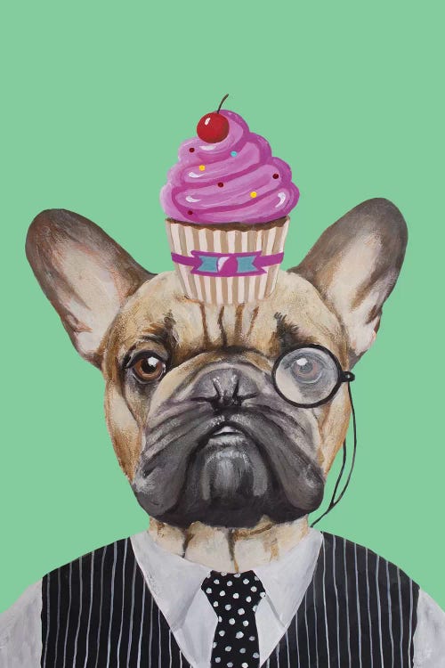 French Bulldog With Cupcake by Coco de Paris wall art