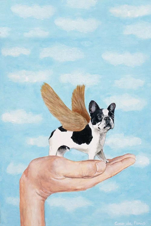 Golden Wings Frenchie by Coco de Paris wall art