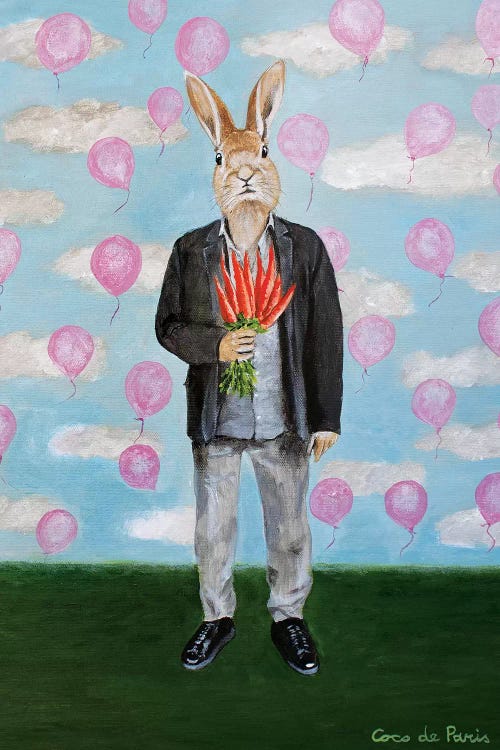 Rabbit With Balloons by Coco de Paris wall art