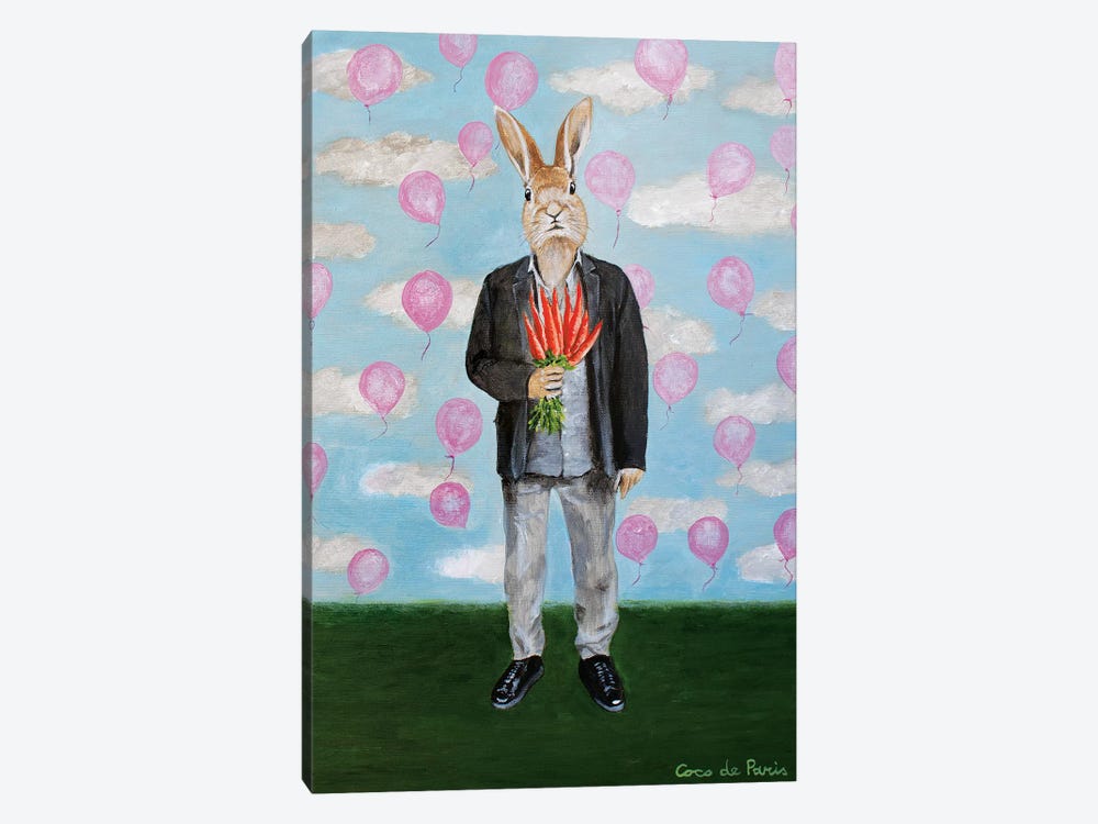 Rabbit With Balloons by Coco de Paris 1-piece Canvas Wall Art