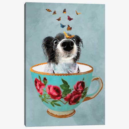 Doggy In A Cup Canvas Print #COC34} by Coco de Paris Canvas Art