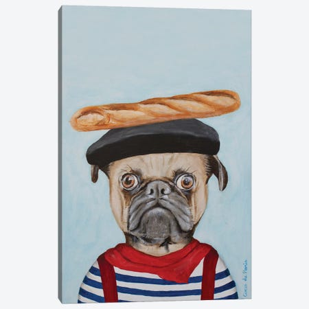 French Pug Canvas Print #COC350} by Coco de Paris Canvas Wall Art
