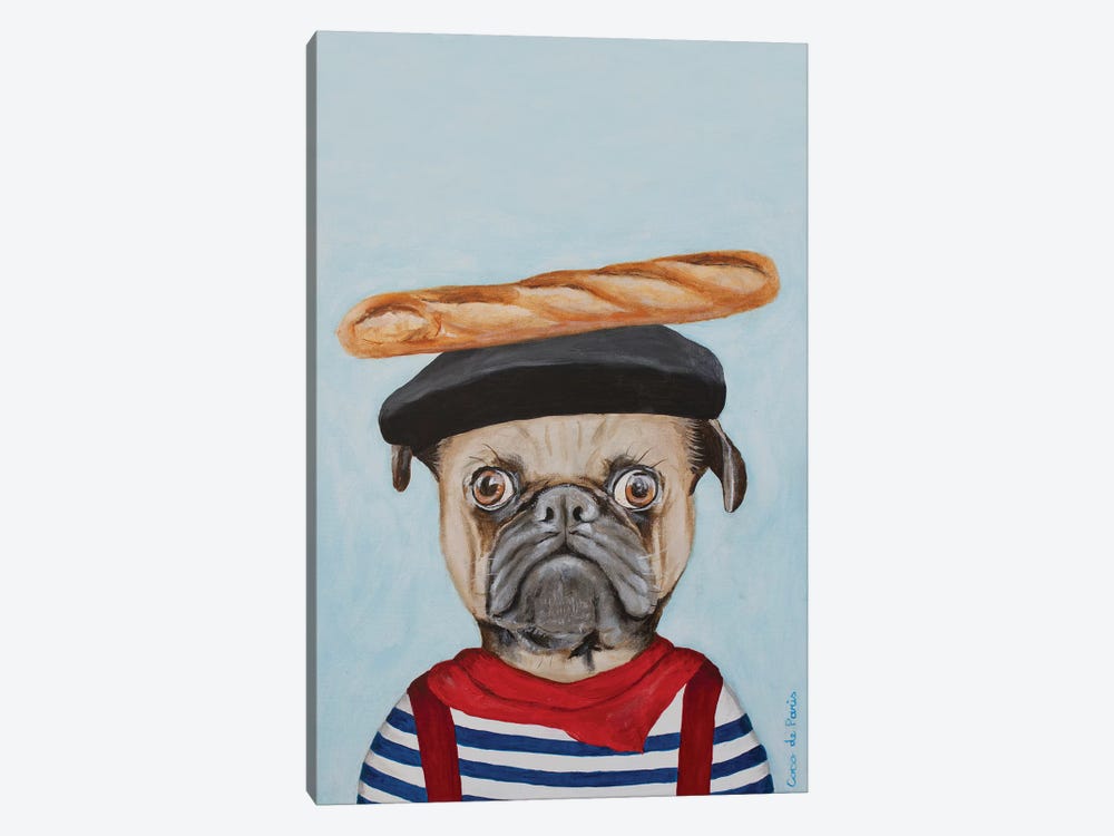 French Pug by Coco de Paris 1-piece Canvas Wall Art