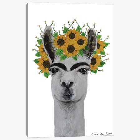 Frida Kahlo Llama Canvas Print #COC354} by Coco de Paris Canvas Art Print