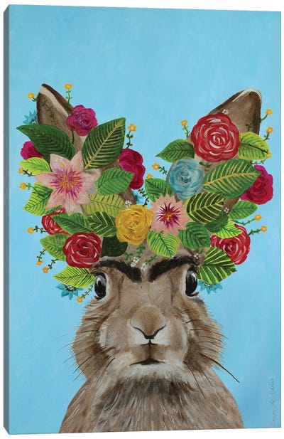 Frida Kahlo Rabbit Blue Canvas Art Print - Coco de Paris