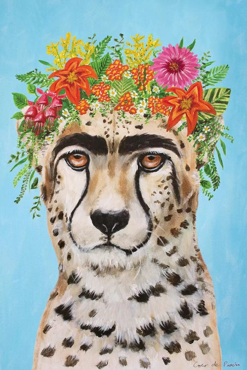 Frida Kahlo Cheetah Blue