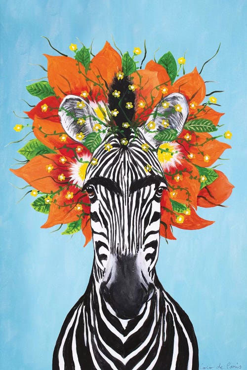 Frida Kahlo Zebra Blue