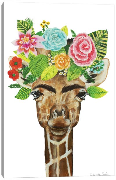 Frida Kahlo Giraffe White Canvas Art Print - Frida Kahlo