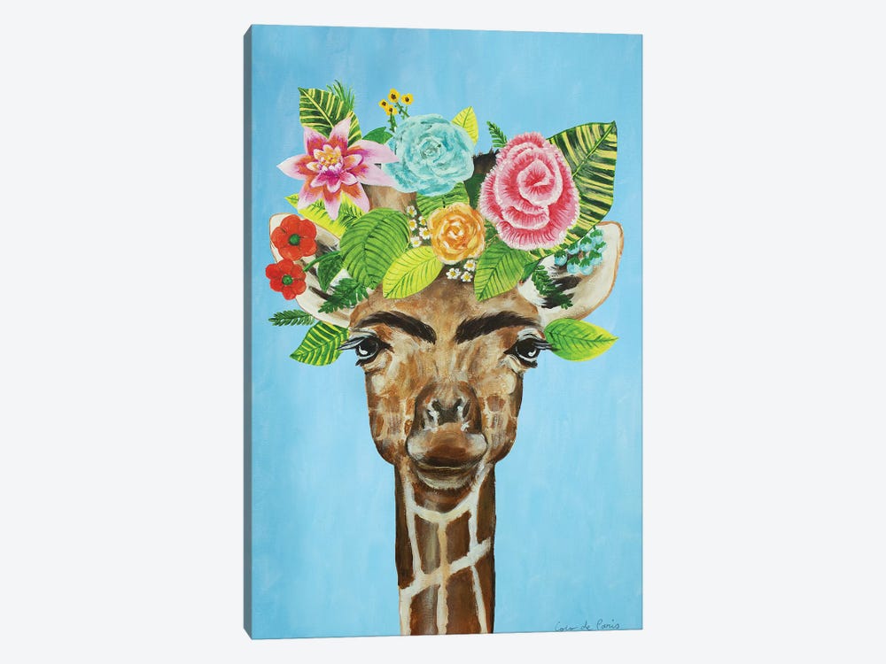 Frida Kahlo Giraffe Blue by Coco de Paris 1-piece Canvas Print