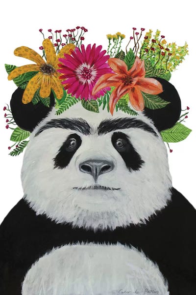 Pandas: Frida Kahlo Panda White by Coco de Paris