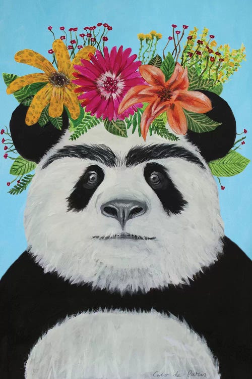 Frida Kahlo Panda Blue