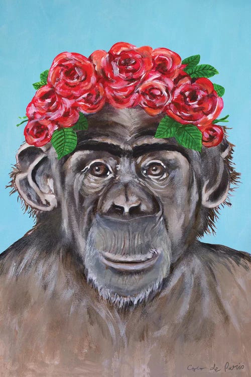 Frida Kahlo Chimpanzee Blue