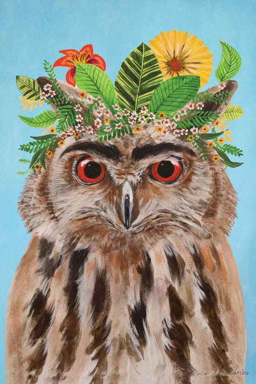 Frida Kahlo Owl Blue