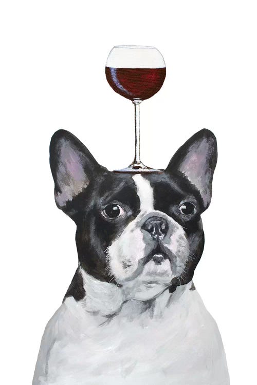 Frenchie With Wineglass