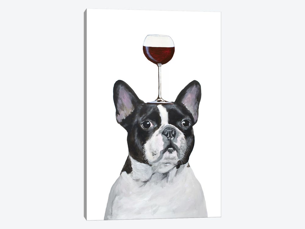 Frenchie With Wineglass by Coco de Paris 1-piece Art Print