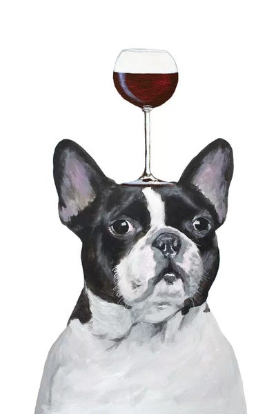 French Bulldogs: Frenchie With Wineglass by Coco de Paris