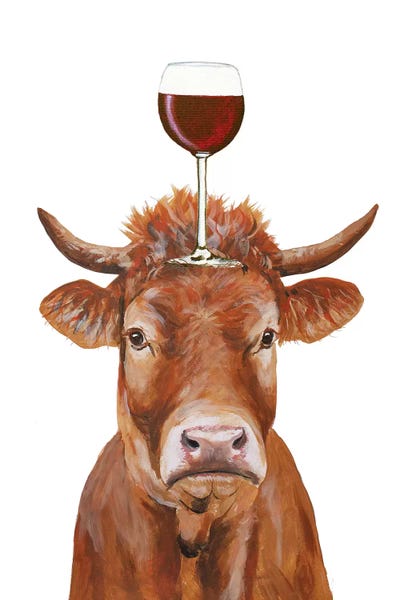 Kitchen: Cow With Wineglass by Coco de Paris