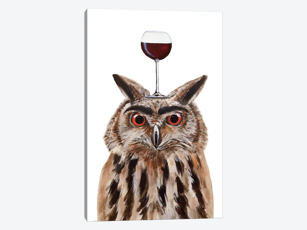 Owl With Wineglass by Coco de Paris 1-piece Art Print