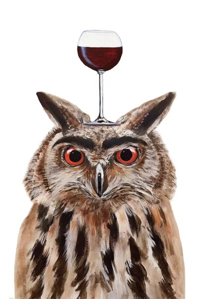 Coco de Paris: Owl With Wineglass by Coco de Paris