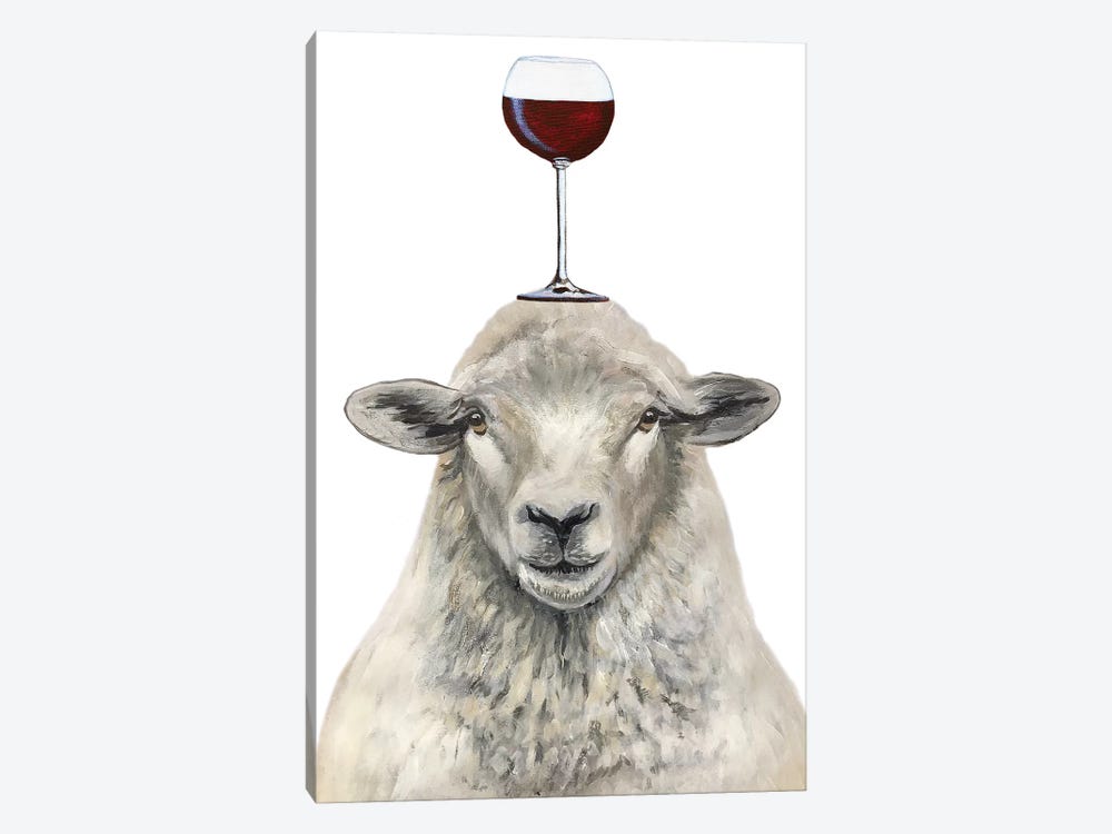 Sheep With Wineglass by Coco de Paris 1-piece Canvas Wall Art
