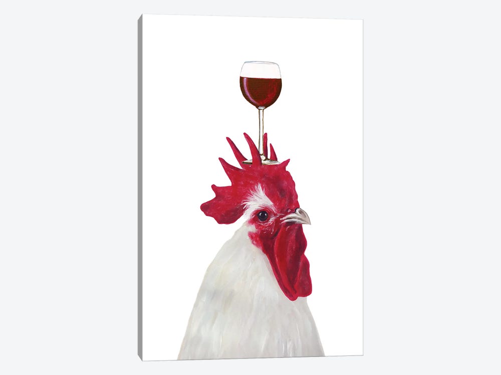 Rooster With Wineglass by Coco de Paris 1-piece Art Print