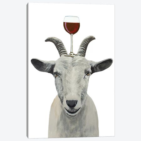 Goat With Wineglass Canvas Print #COC396} by Coco de Paris Canvas Print