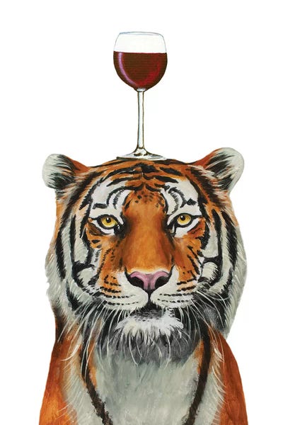 Tigers: Tiger With Wineglass by Coco de Paris