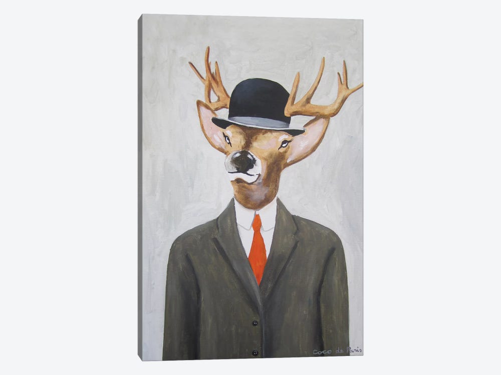 English Deer With Hat by Coco de Paris 1-piece Canvas Artwork