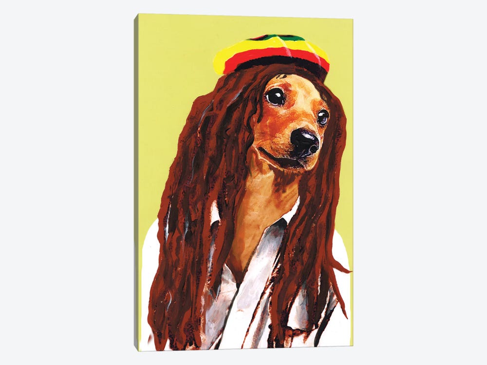 Bob Marley Dachshund by Coco de Paris 1-piece Art Print
