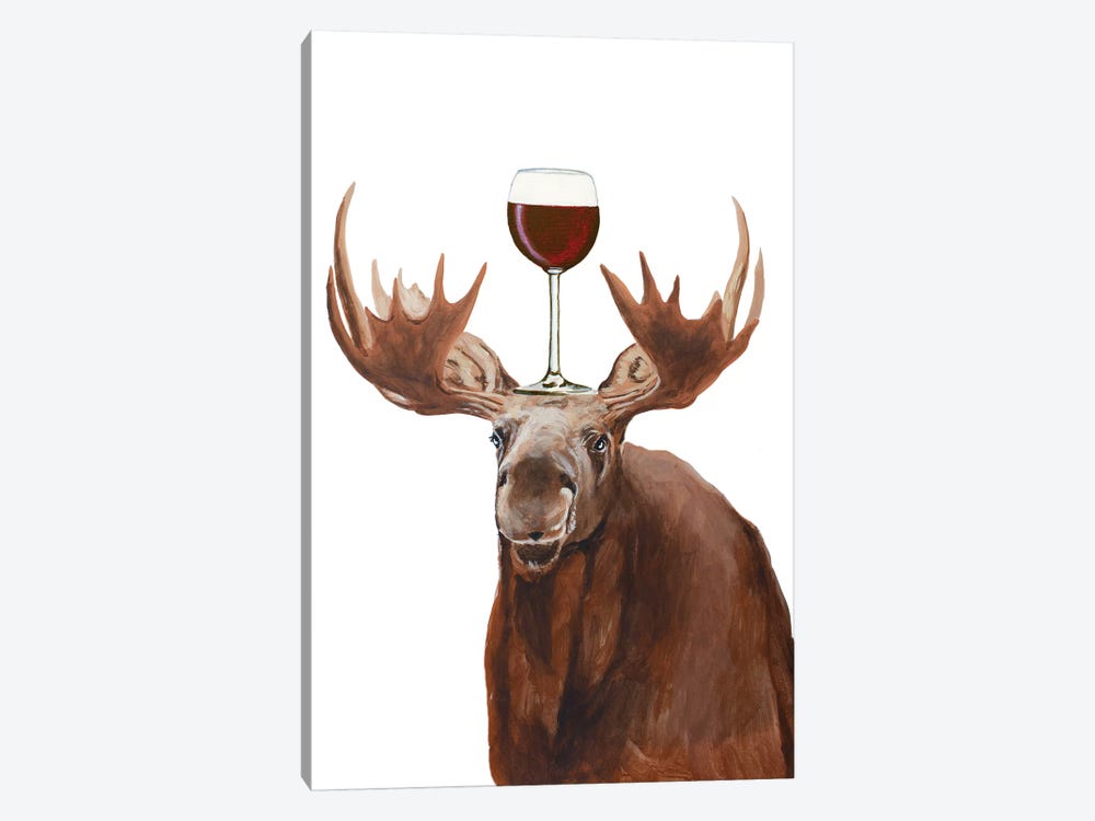 Moose With Wineglass by Coco de Paris 1-piece Canvas Wall Art