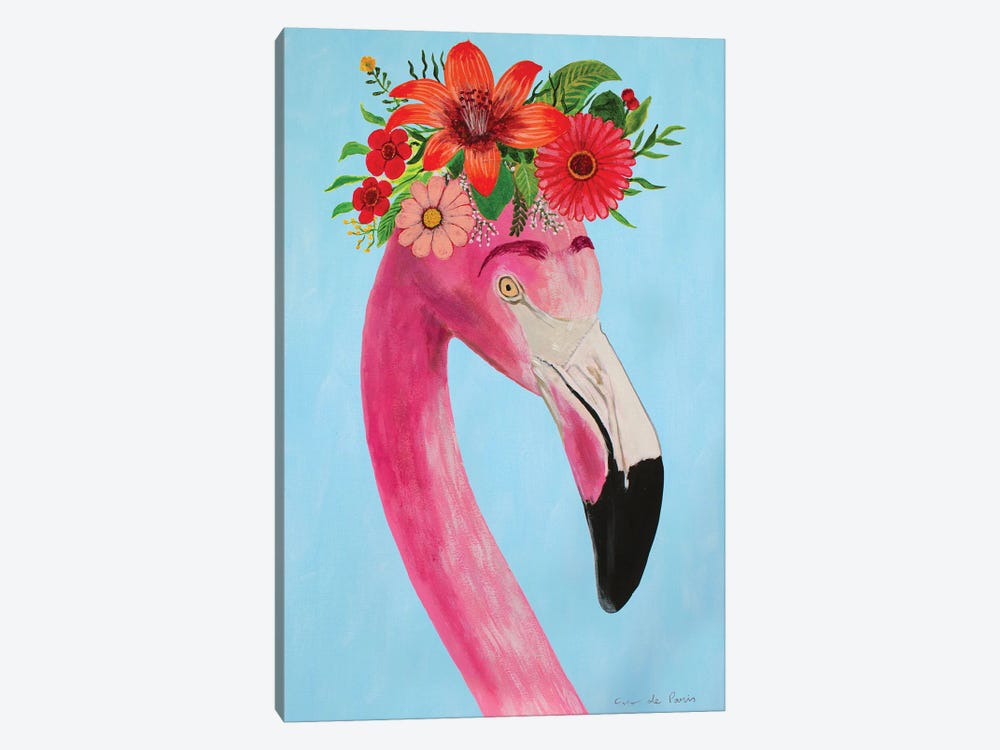 Frida Kahlo Flamingo - White by Coco de Paris 1-piece Art Print