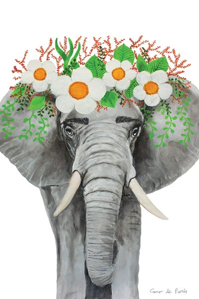 Coco de Paris: Frida Kahlo Elephant - White by Coco de Paris