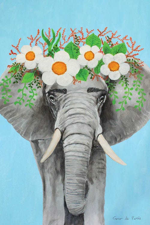 Frida Kahlo Elephant - Blue