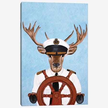 Captain Deer Canvas Print #COC410} by Coco de Paris Canvas Art Print