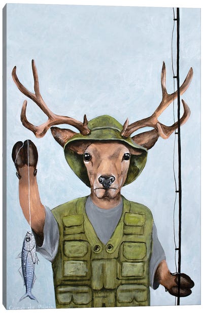 Fisherman Deer Canvas Art Print - Coco de Paris