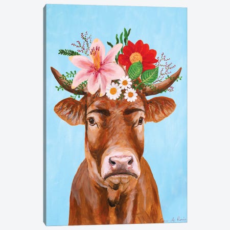 Frida Kahlo Cow Canvas Print #COC413} by Coco de Paris Canvas Print