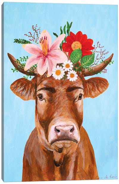 Frida Kahlo Cow Canvas Art Print - Art Worth a Chuckle