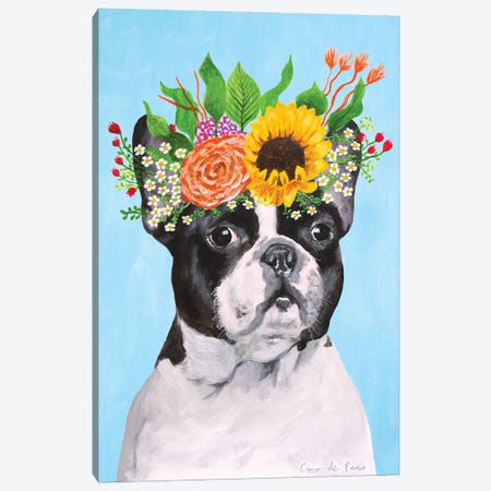Frida Kahlo French Bulldog Canvas Print #COC418} by Coco de Paris Canvas Art Print