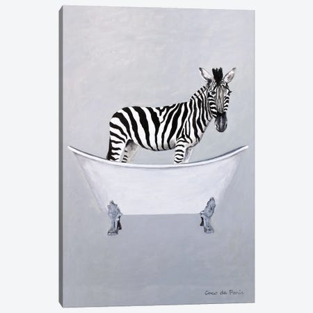 Zebra in bathtub Canvas Print #COC419} by Coco de Paris Canvas Art Print