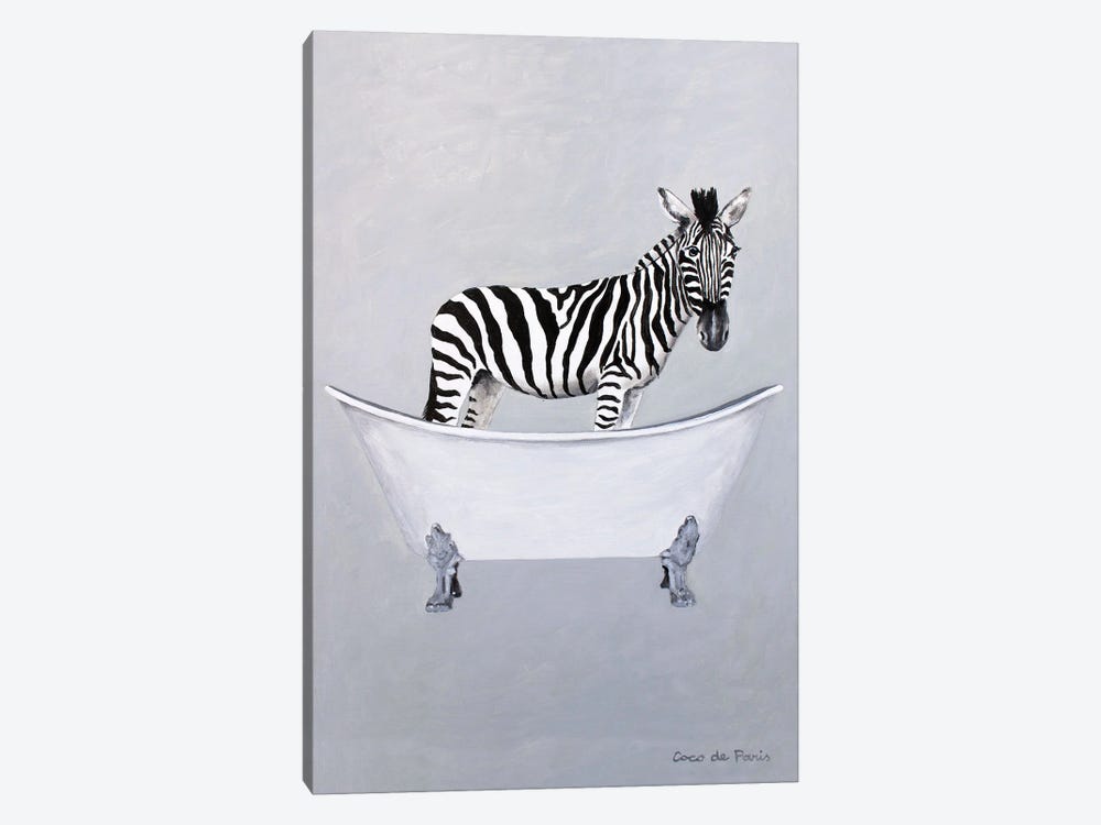 Zebra in bathtub by Coco de Paris 1-piece Canvas Wall Art
