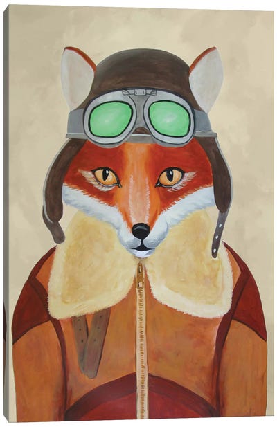 Fox Aviator Canvas Art Print - Coco de Paris